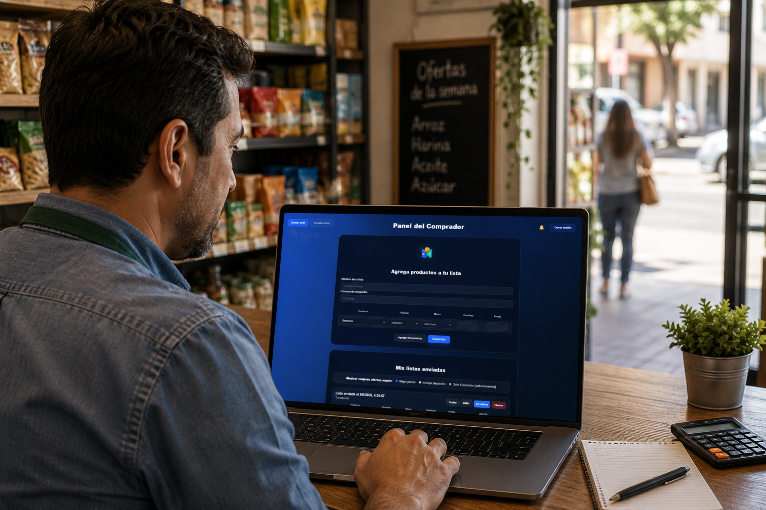 Vista de solicitudes y ofertas en Kyntü